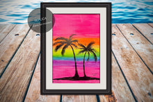 Load image into Gallery viewer, Sunset Neon Palms Replica