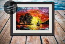 Load image into Gallery viewer, Sunset Sailboat REPLICA