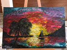 Load image into Gallery viewer, Sunset Sailboat ORIGINAL
